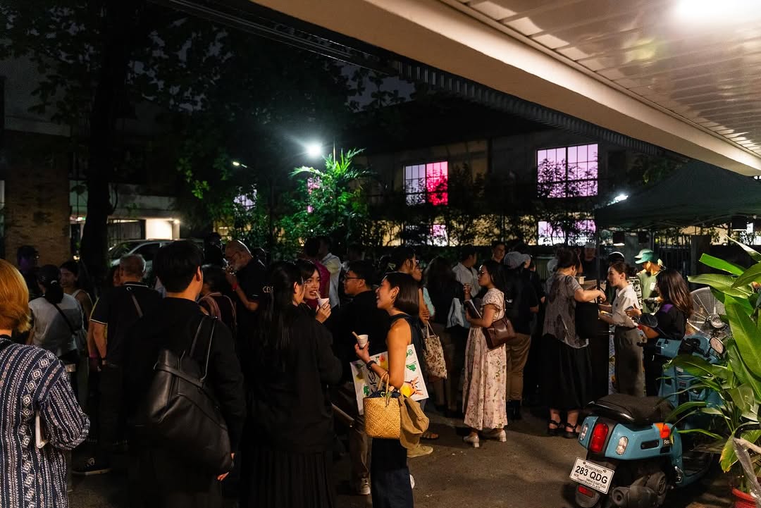 Guests gathered outside Toyo Eatery